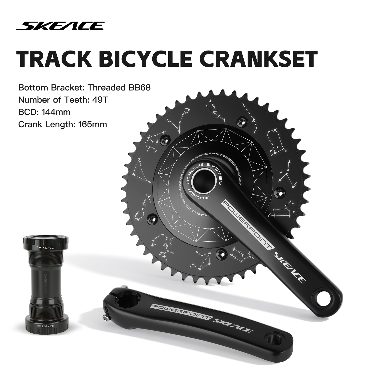 Cycling Gear Indoor - SKEACE Track Bicycle Crankset Single-Speed ​​Bicycle