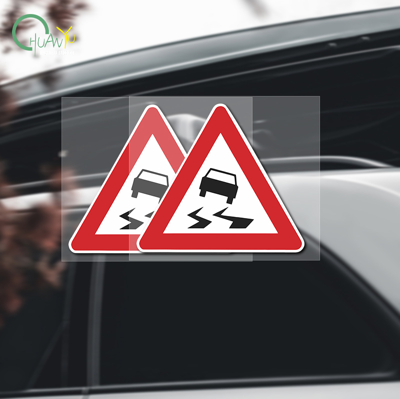 Cycling Gear Indoor - Traffic warning sticker, slippery road safety