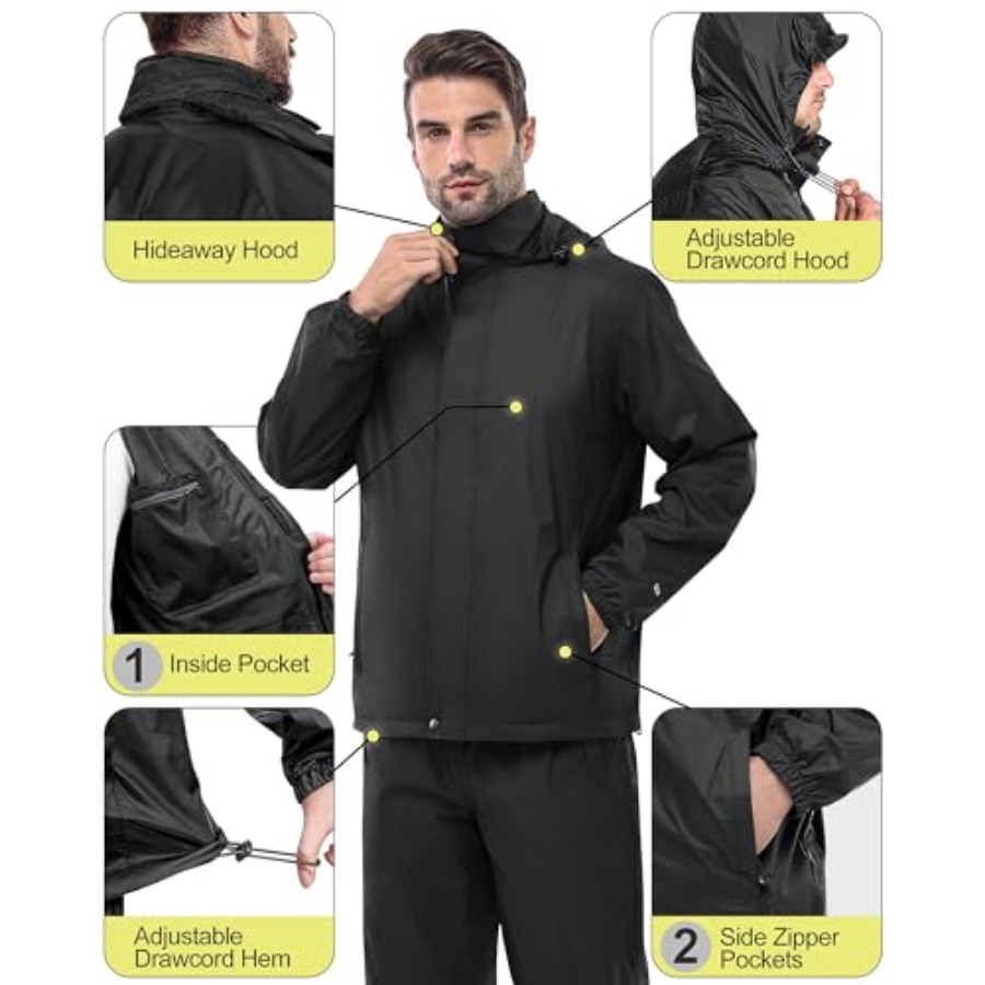 33, 000ft Men's Rain Suit Pack - Cycling Gear Usa 评论和价格