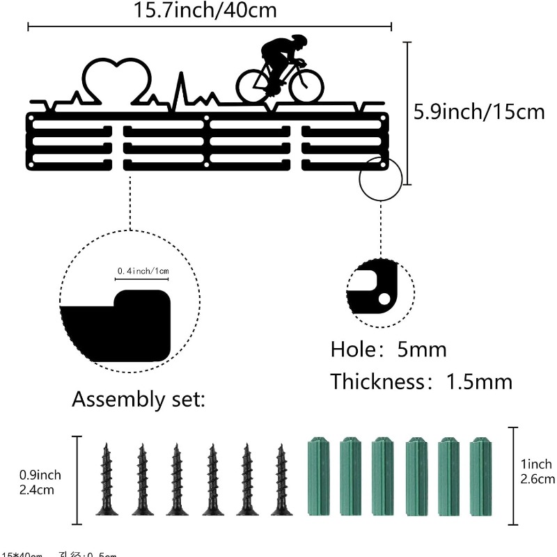 1pc Cycling Medal Holder Hange - Cycling Gear Wall Storage 评论和价格