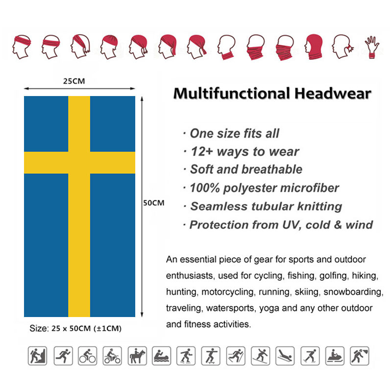 Sweden Flag Printed Bandana He - Cycling Gear Usa 评论和价格