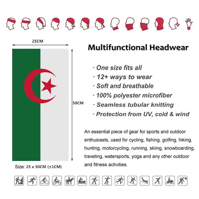 Algeria Flag Printed Bandana H - Cycling Gear Usa 评论和价格