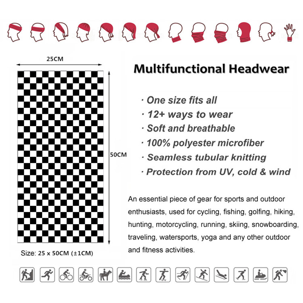 Checkered Ska Printed Headband - Cycling Gear Usa 评论和价格